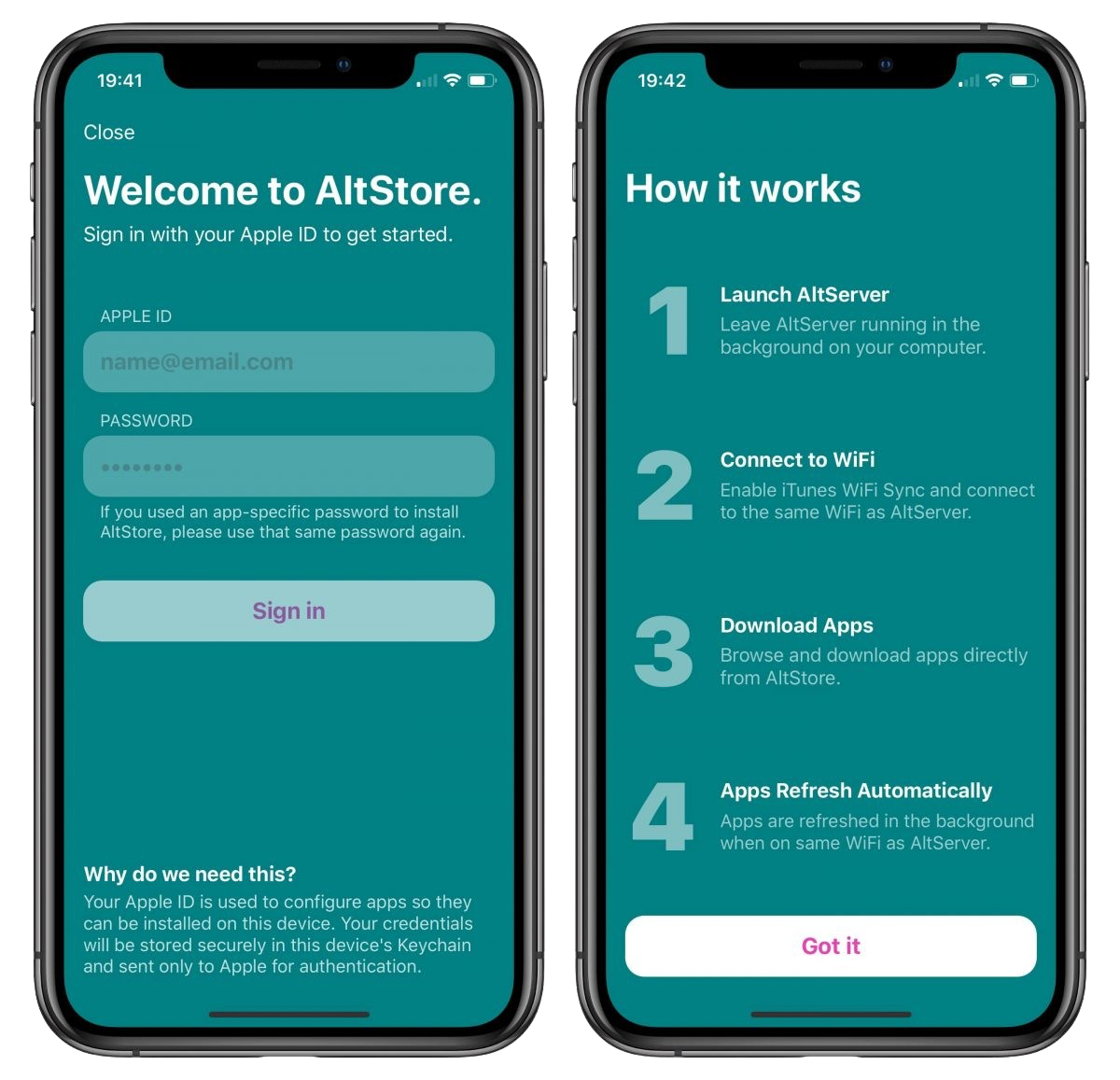 Launch Altstore app to begin downloading applications